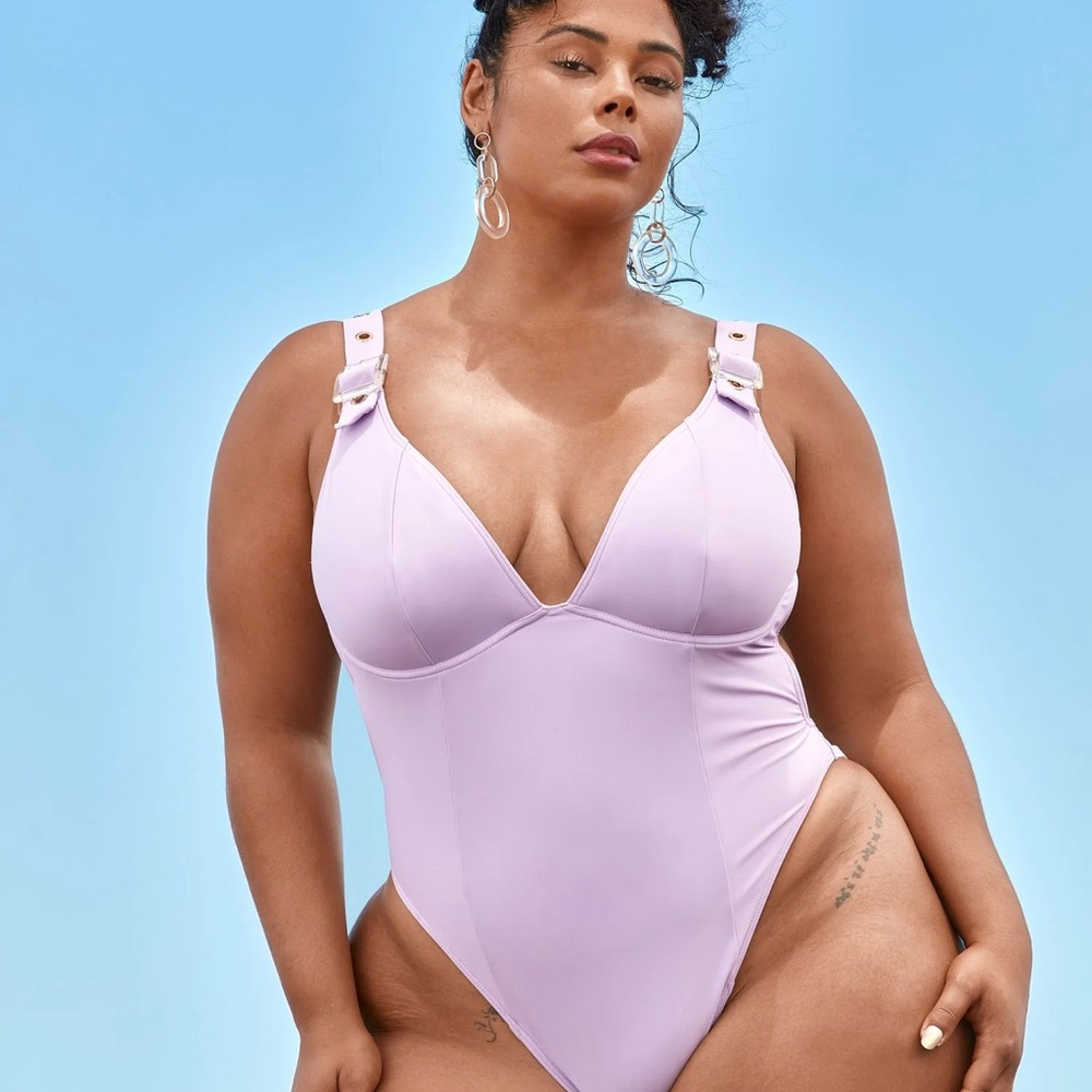 Agent Violet' One-Piece‎ Swimsuit - Tabria Majors X FTF size 1 plus size